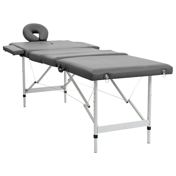 Massagetisch 4 Zonen Anthrazit 186x68 cm