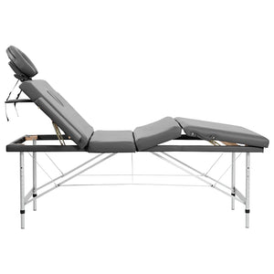 Massagetisch 4 Zonen Anthrazit 186x68 cm