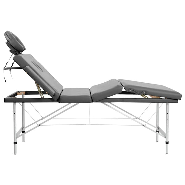 Massagetisch 4 Zonen Anthrazit 186x68 cm