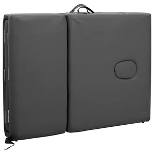 Massagetisch 4 Zonen Anthrazit 186x68 cm