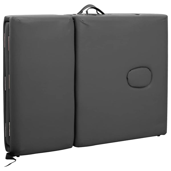 Massagetisch 4 Zonen Anthrazit 186x68 cm