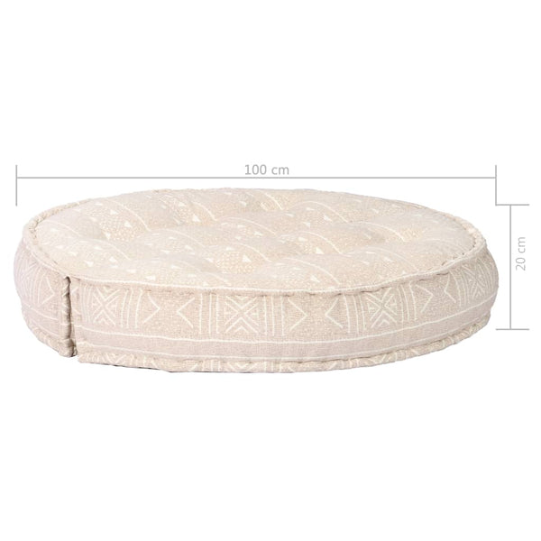 Pouf 100x20 cm Beige Stoff