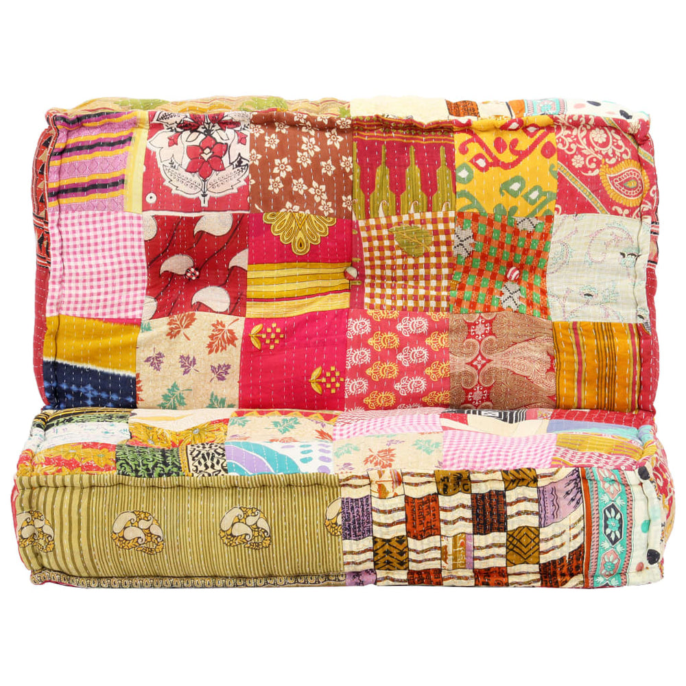 Pouf 100x100x20 cm Patchwork Stoff