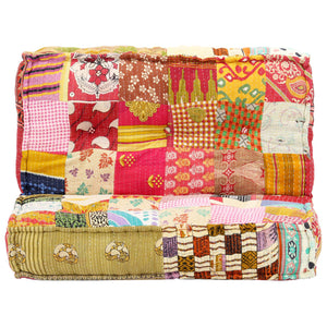 Pouf 100x100x20 cm Patchwork Stoff