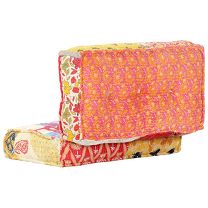 Pouf 100x100x20 cm Patchwork Stoff