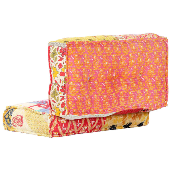 Pouf 100x100x20 cm Patchwork Stoff
