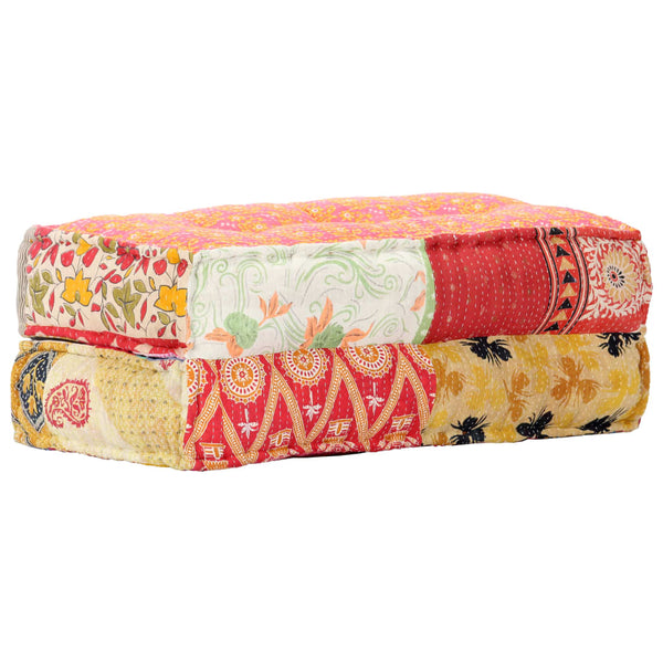Pouf 100x100x20 cm Patchwork Stoff