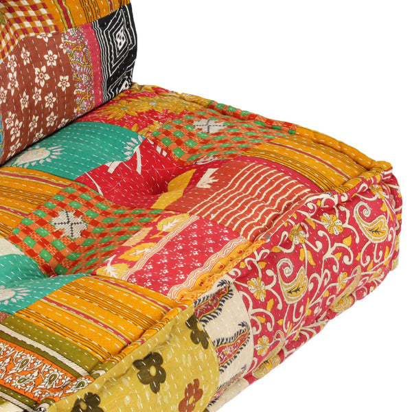 Pouf 100x100x20 cm Patchwork Stoff
