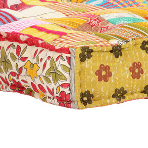Pouf 100x100x20 cm Patchwork Stoff