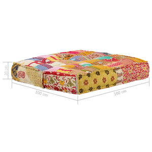 Pouf 100x100x20 cm Patchwork Stoff