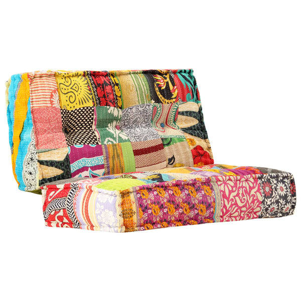 Pouf 100x100x20 cm Patchwork Stoff