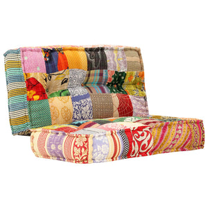 Pouf 100x100x20 cm Patchwork Stoff