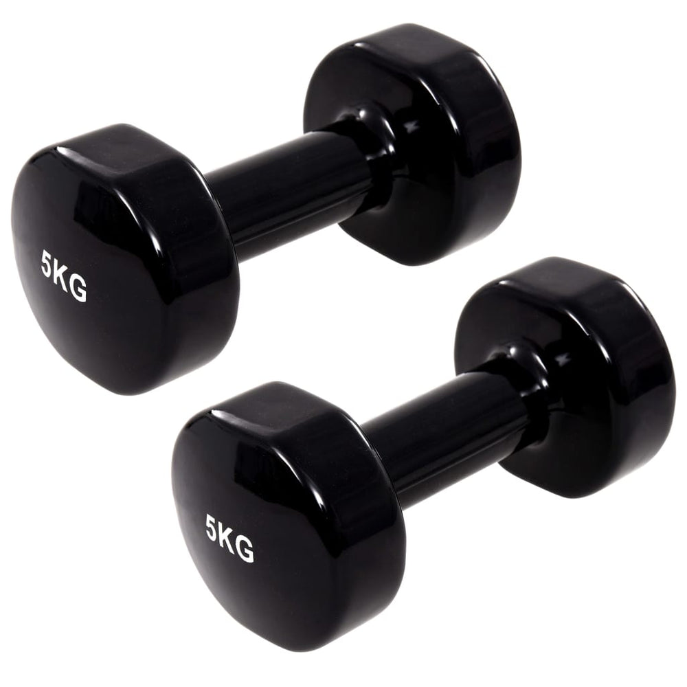 Hantelset 2 x 5kg Gusseisen Schwarz