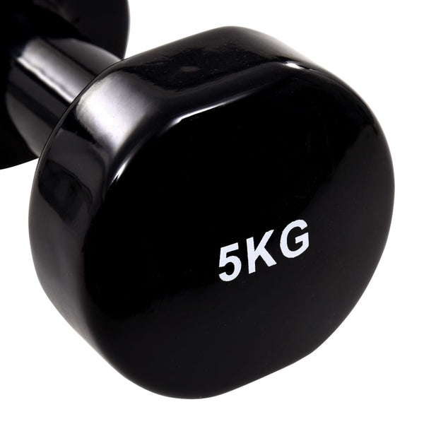 Hantelset 2 x 5kg Gusseisen Schwarz