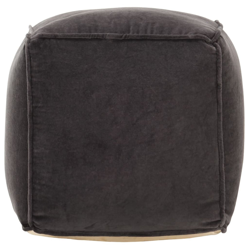 Pouf Baumwollsamt 40x40x40 cm Anthrazit