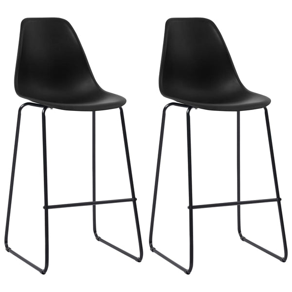 vidaXL Tabourets de bar 2 pcs Noir Plastique