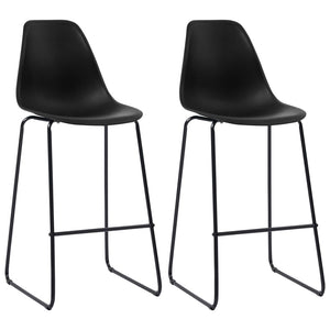 vidaXL Tabourets de bar 2 pcs Noir Plastique