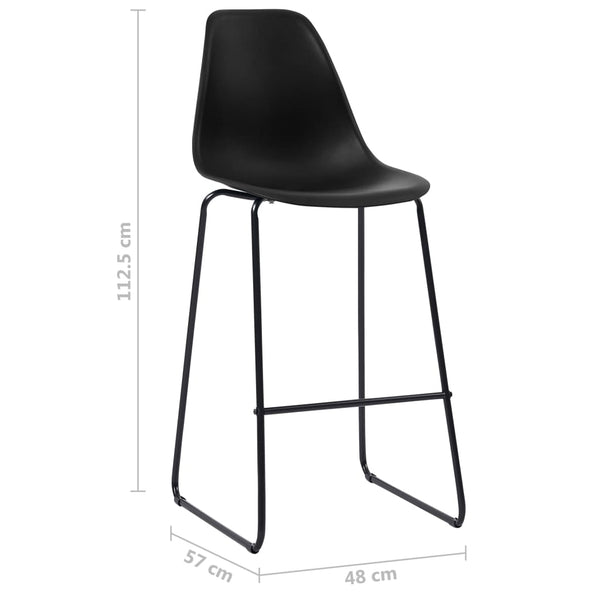vidaXL Tabourets de bar 2 pcs Noir Plastique