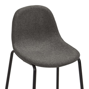 vidaXL Bar Stools 2 pcs. Dark Grey Fabric
