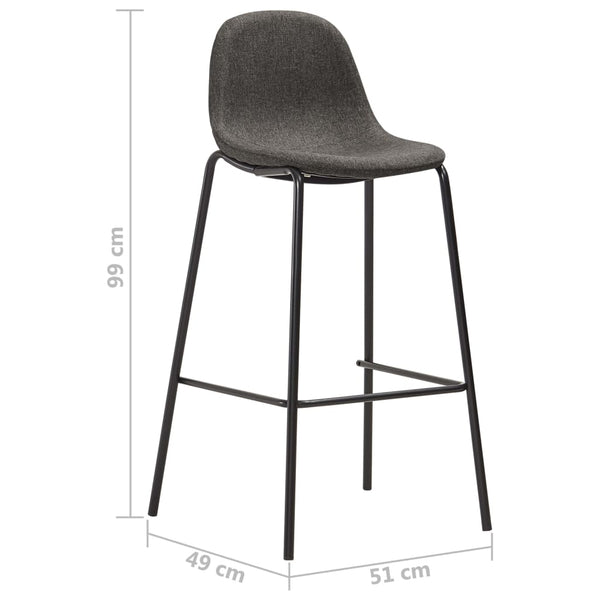vidaXL Bar Stools 2 pcs. Dark Grey Fabric