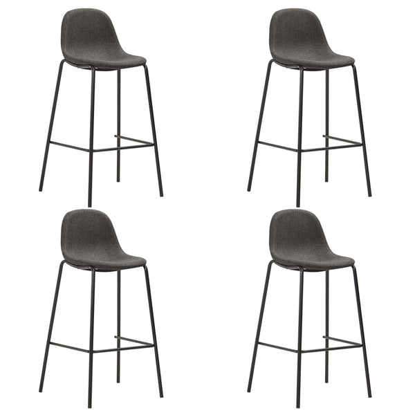 Barhocker 4 Stk. Dunkelgrau Stoff