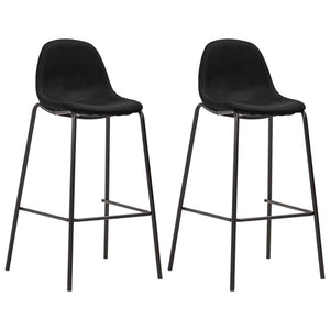vidaXL Tabourets de bar 2 pcs Noir Tissu