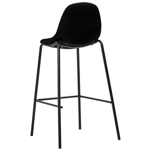 vidaXL Tabourets de bar 2 pcs Noir Tissu