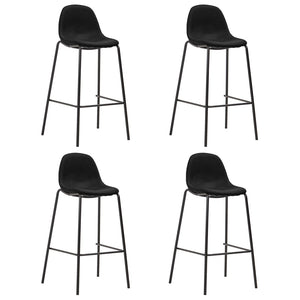 vidaXL Tabourets de bar 4 pcs Noir Tissu