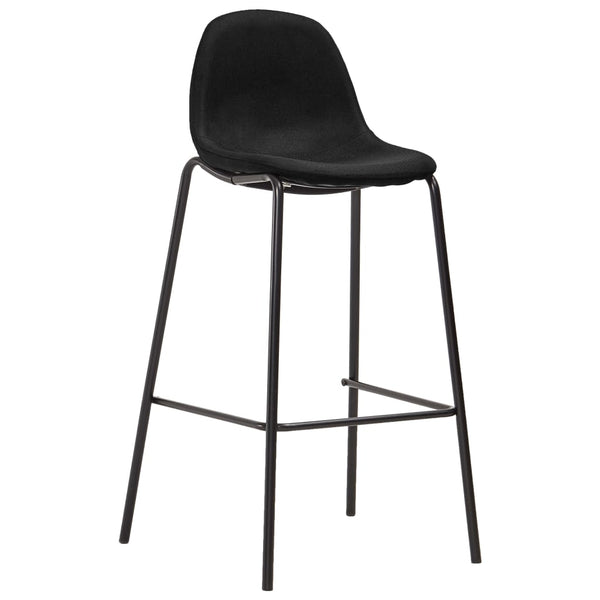 vidaXL Tabourets de bar 4 pcs Noir Tissu