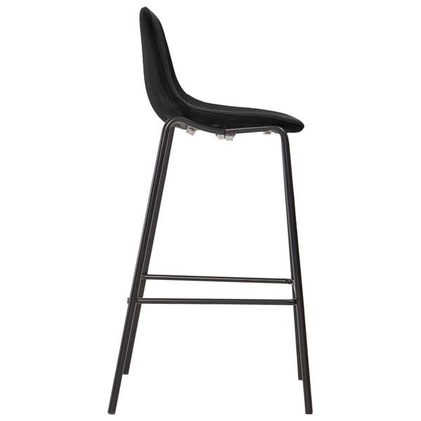 vidaXL Tabourets de bar 4 pcs Noir Tissu