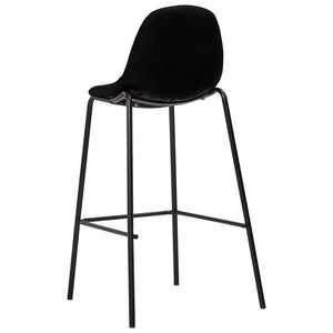 vidaXL Tabourets de bar 4 pcs Noir Tissu