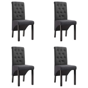 vidaXL Chaises de salle à manger 4 pcs Gris foncé Tissu