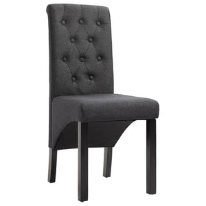 vidaXL Chaises de salle à manger 4 pcs Gris foncé Tissu