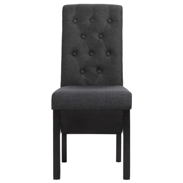 vidaXL Chaises de salle à manger 4 pcs Gris foncé Tissu