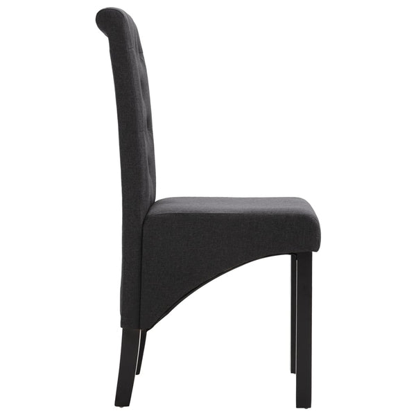 vidaXL Chaises de salle à manger 4 pcs Gris foncé Tissu