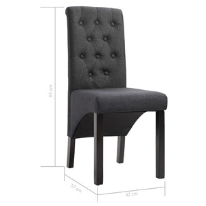 vidaXL Chaises de salle à manger 4 pcs Gris foncé Tissu