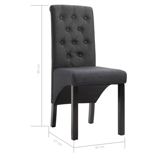 vidaXL Chaises de salle à manger 4 pcs Gris foncé Tissu