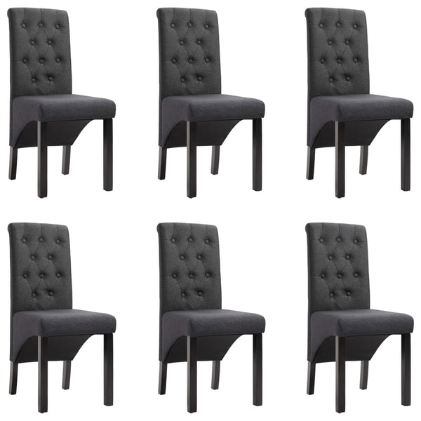 vidaXL Chaises de salle à manger 6 pcs Tissu gris foncé