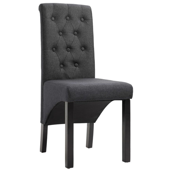 vidaXL Chaises de salle à manger 6 pcs Tissu gris foncé