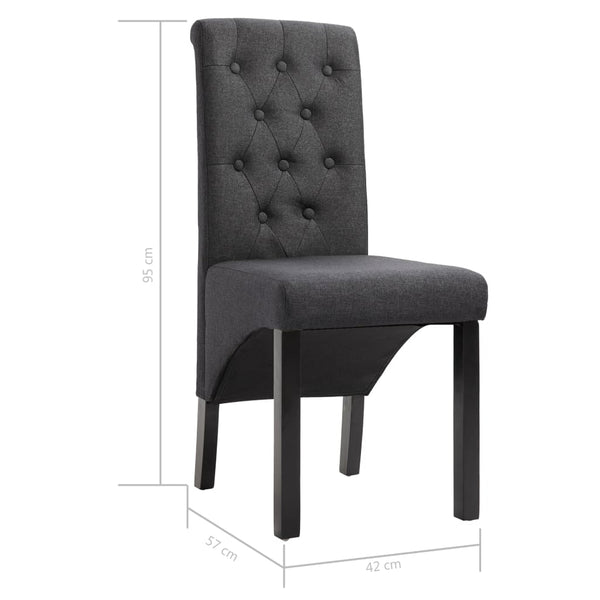 vidaXL Chaises de salle à manger 6 pcs Tissu gris foncé