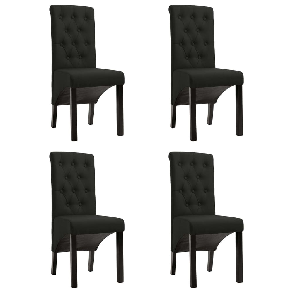 Esszimmerstühle 4 Stk. Schwarz Stoff