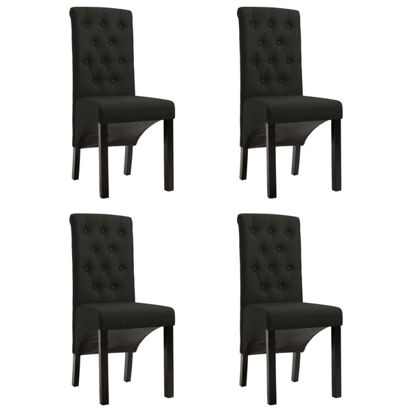 Esszimmerstühle 4 Stk. Schwarz Stoff