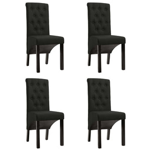 vidaXL Chaises de salle à manger 4 pcs Tissu noir