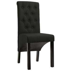 vidaXL Chaises de salle à manger 4 pcs Tissu noir
