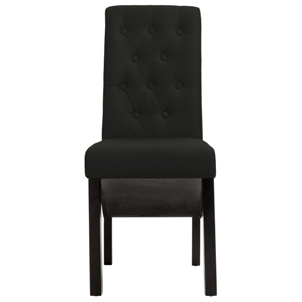 vidaXL Chaises de salle à manger 4 pcs Tissu noir