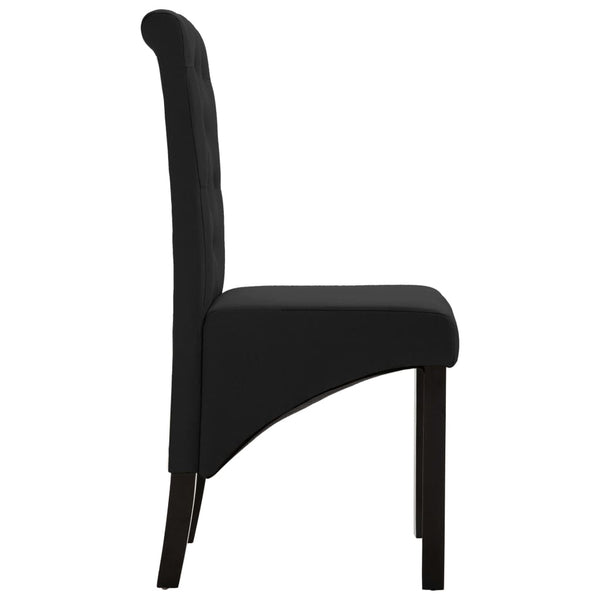 vidaXL Chaises de salle à manger 4 pcs Tissu noir