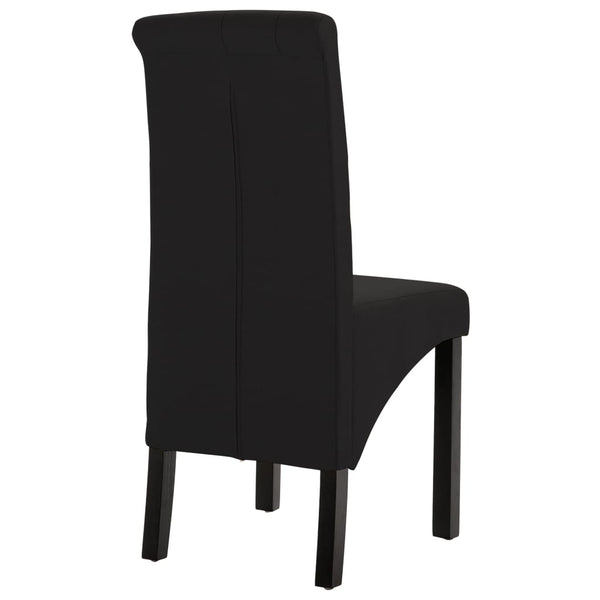 vidaXL Chaises de salle à manger 4 pcs Tissu noir