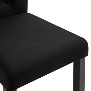 vidaXL Chaises de salle à manger 4 pcs Tissu noir