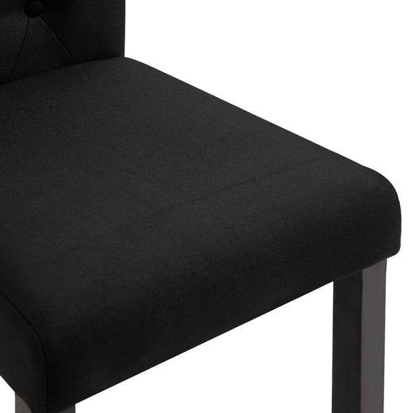 vidaXL Chaises de salle à manger 4 pcs Tissu noir