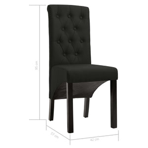 vidaXL Chaises de salle à manger 4 pcs Tissu noir